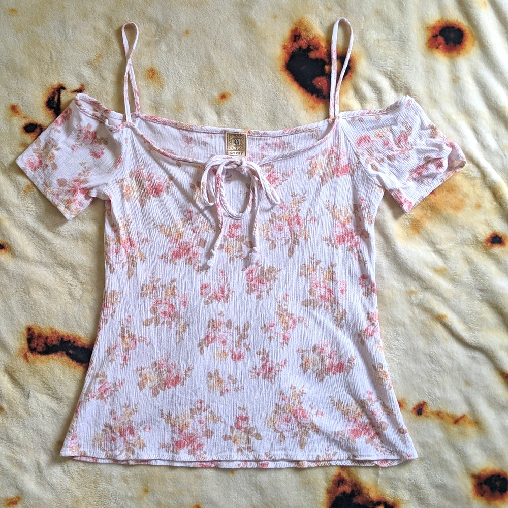 Gypsy Top, Muted Rose Pattern, Size Medium